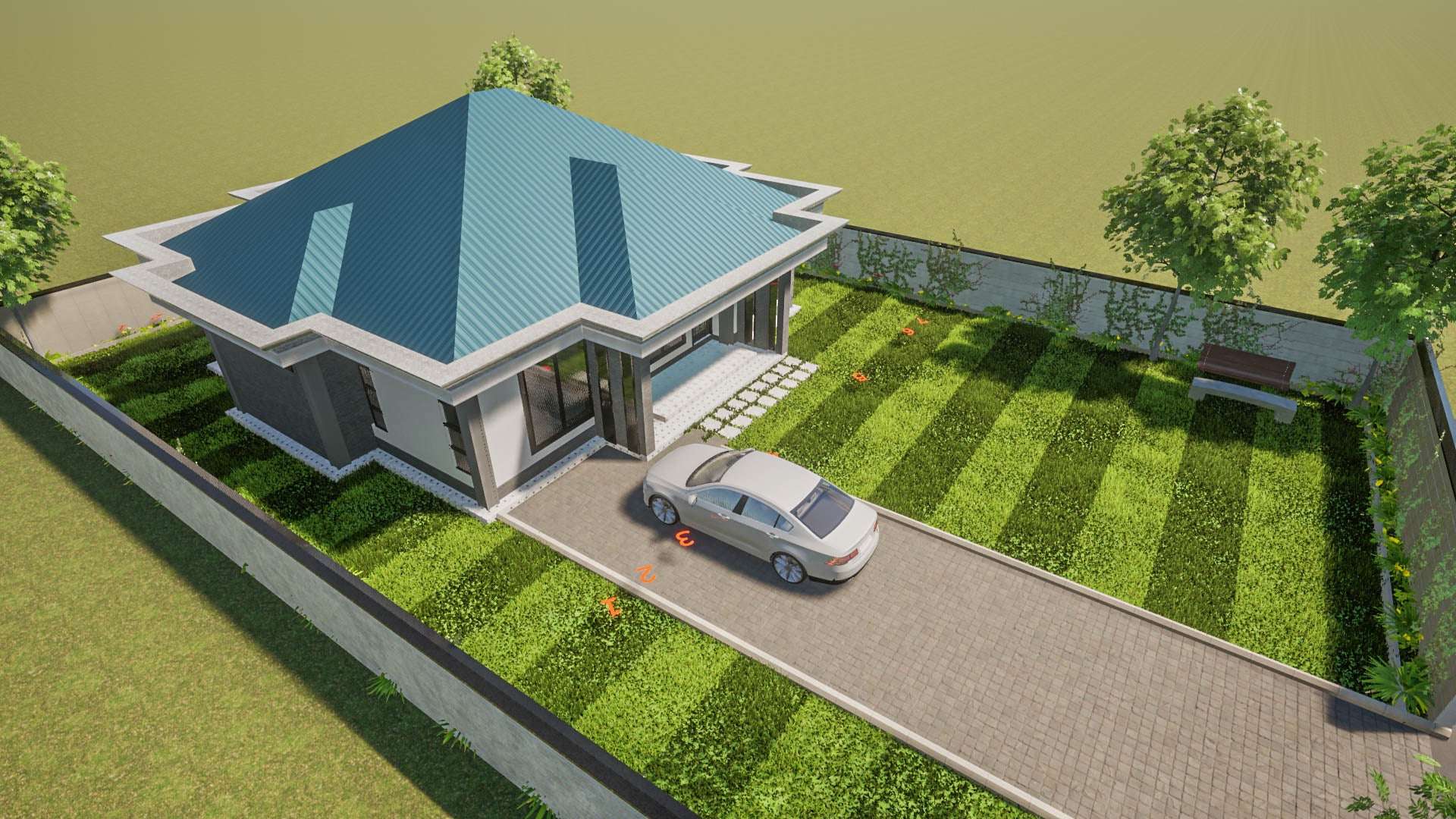 Three Bedroom Bungalow Architectural Plans - Stratos Studios