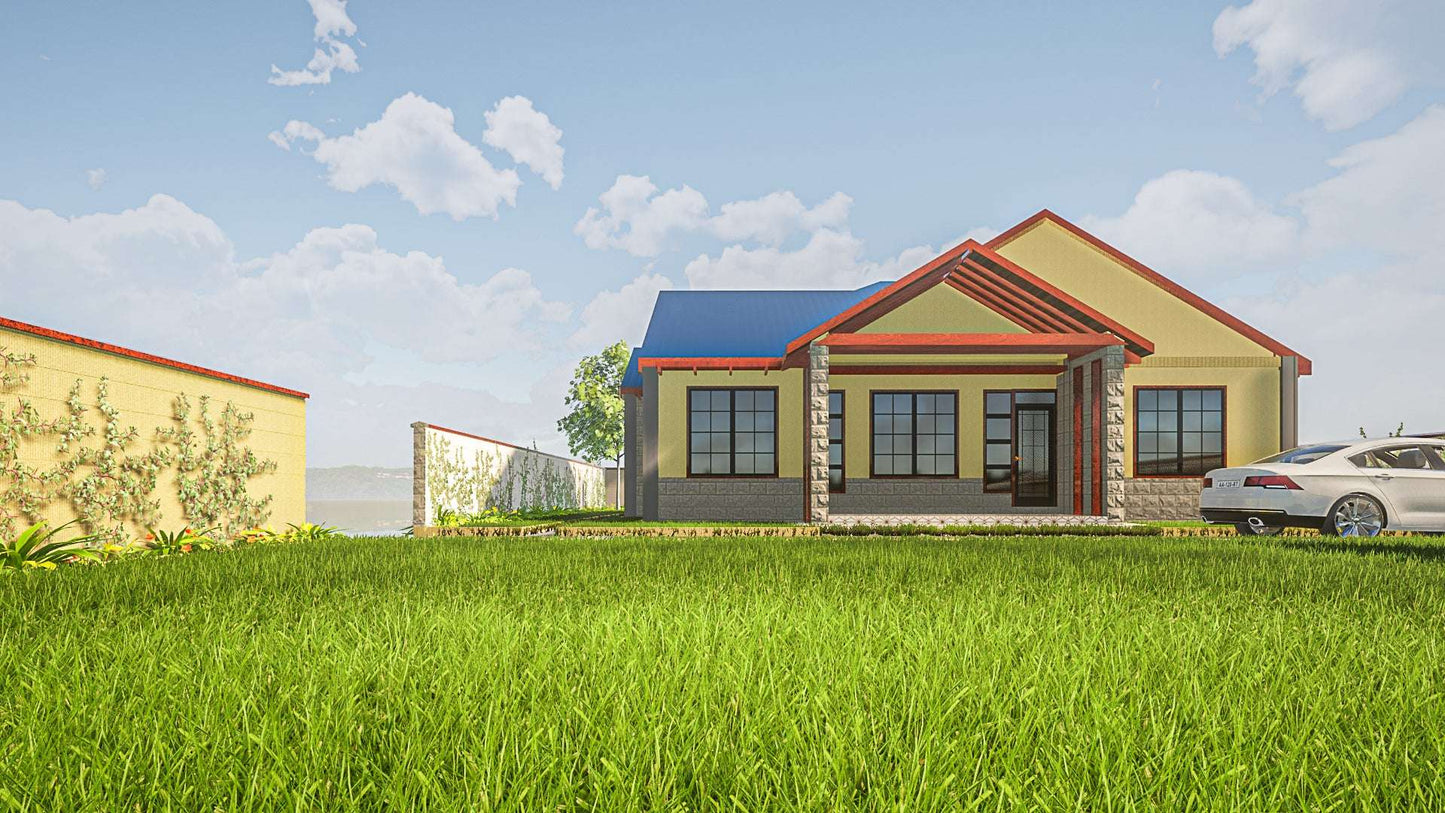 Three Bedroom Bungalow Architectural Plans - Stratos Studios