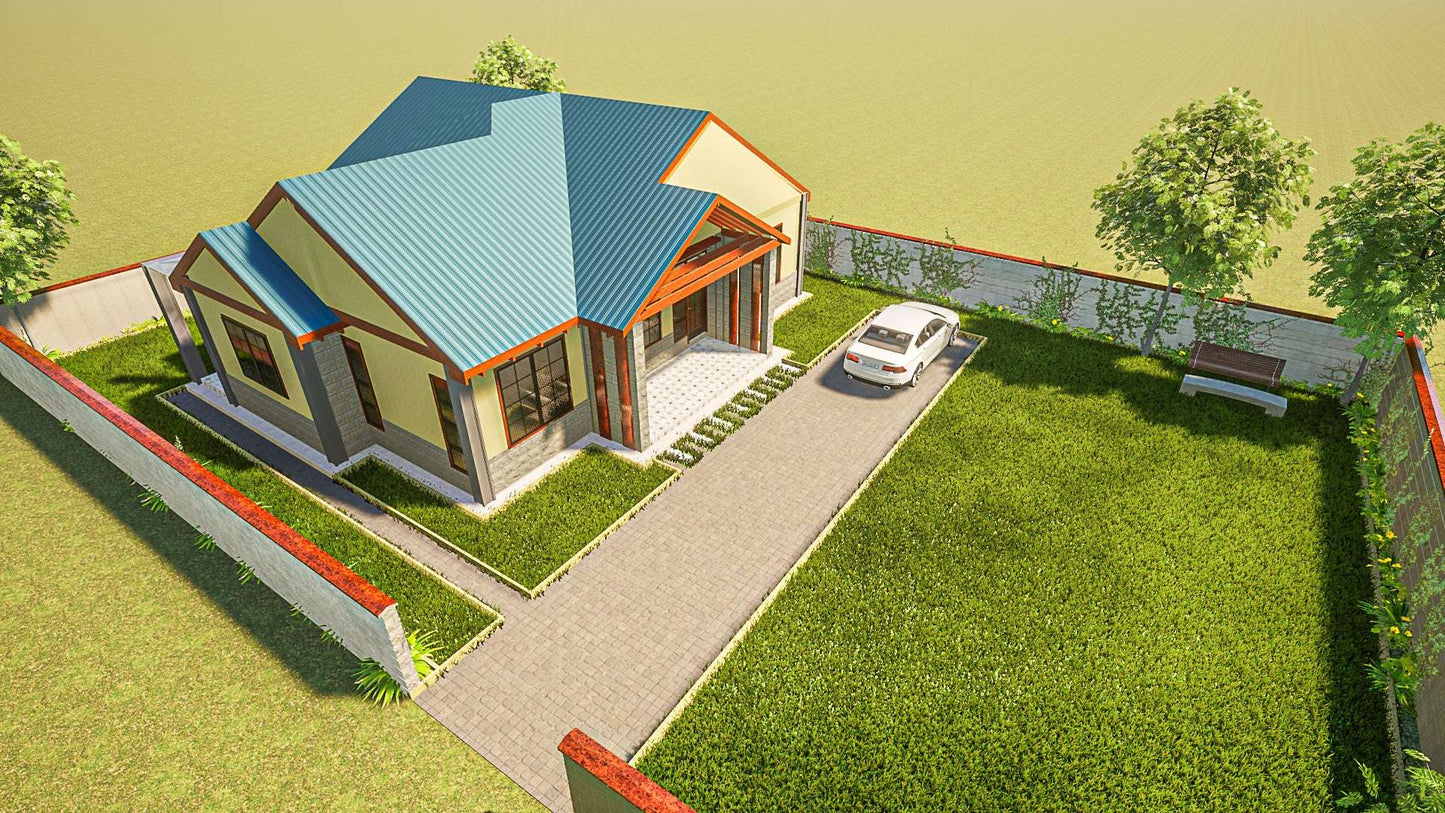 Three Bedroom Bungalow Architectural Plans - Stratos Studios