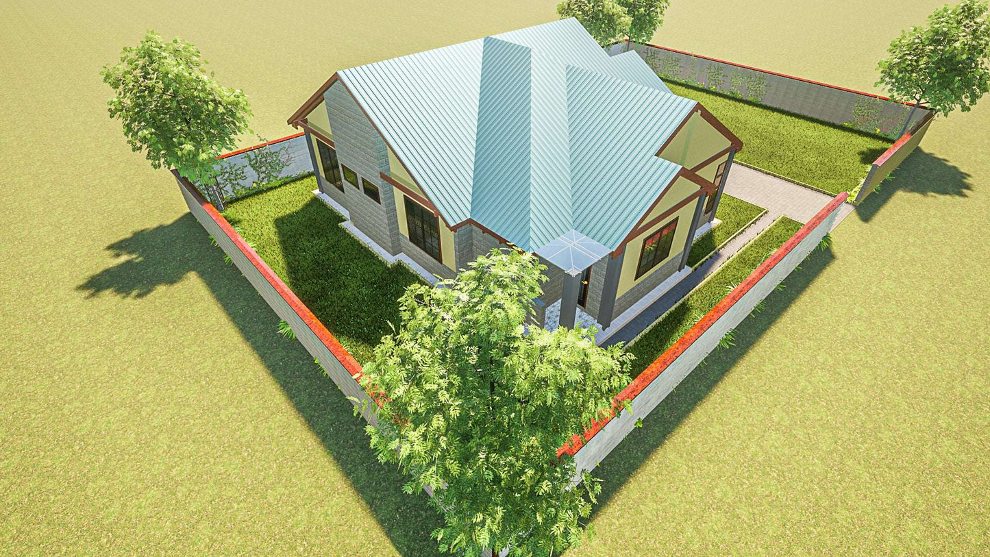 Three Bedroom Bungalow Architectural Plans - Stratos Studios