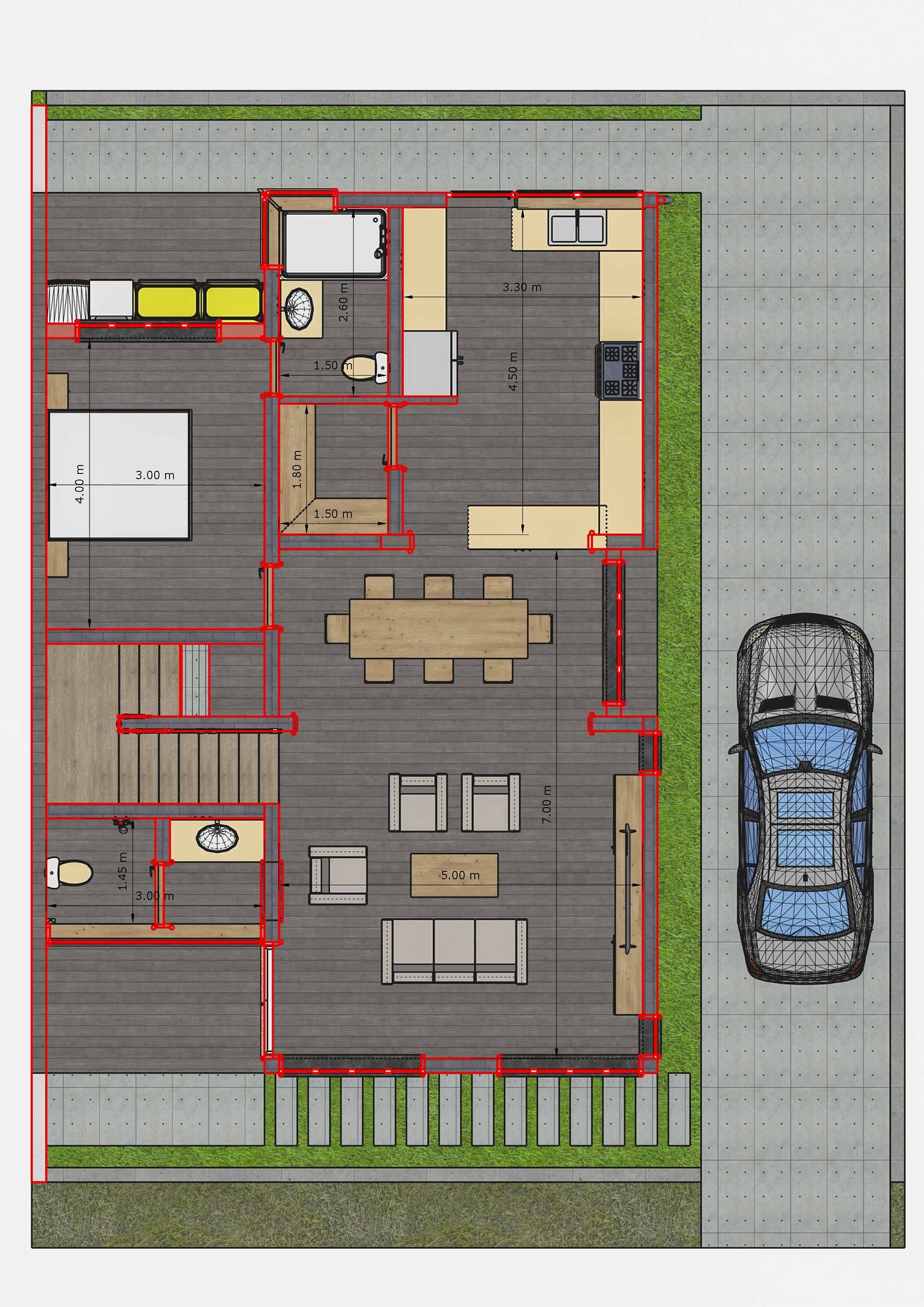 Four Bedroom Maisonette Architectural Plans