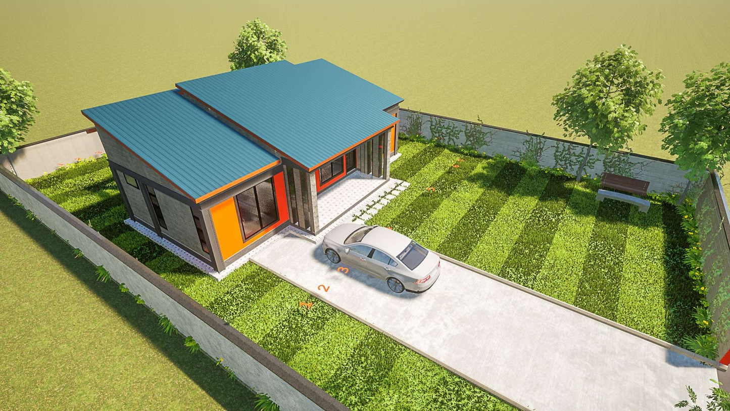 Three Bedroom Bungalow Architectural Plans - Stratos Studios