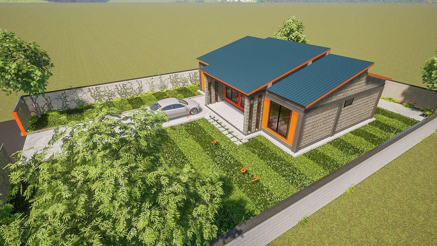 Three Bedroom Bungalow Architectural Plans - Stratos Studios