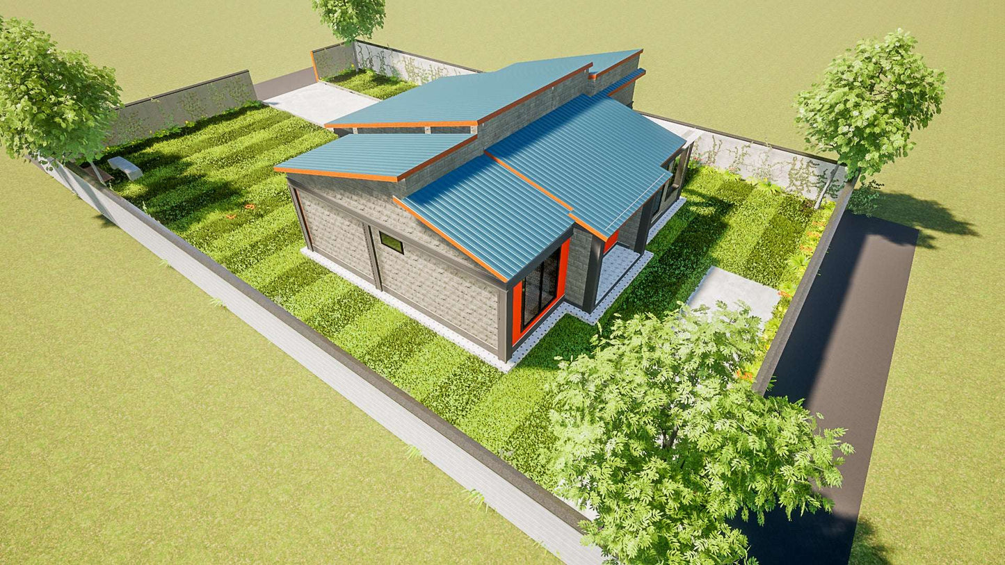 Three Bedroom Bungalow Architectural Plans - Stratos Studios