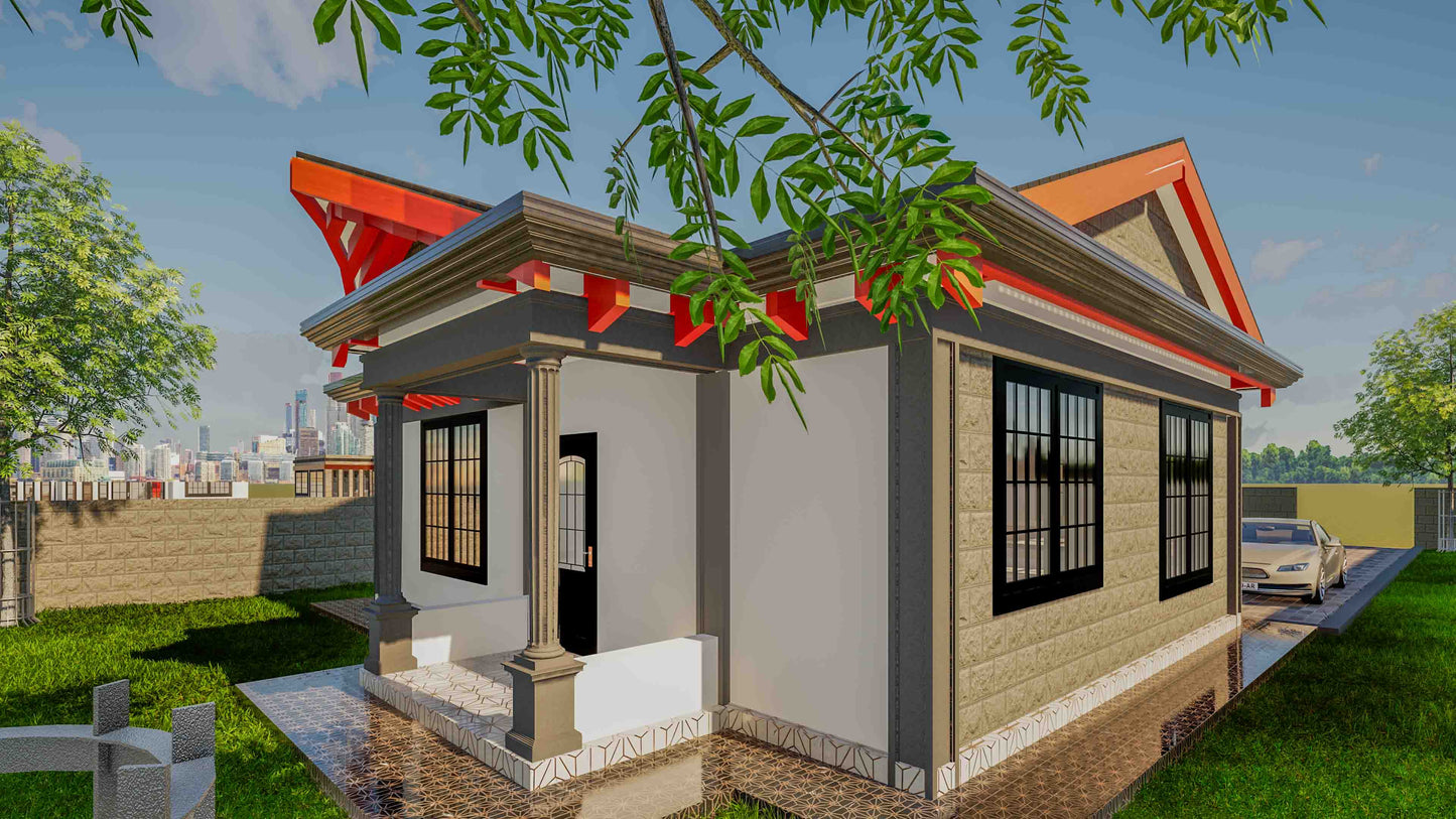 Two Bedroom Bungalow Architectural Plans