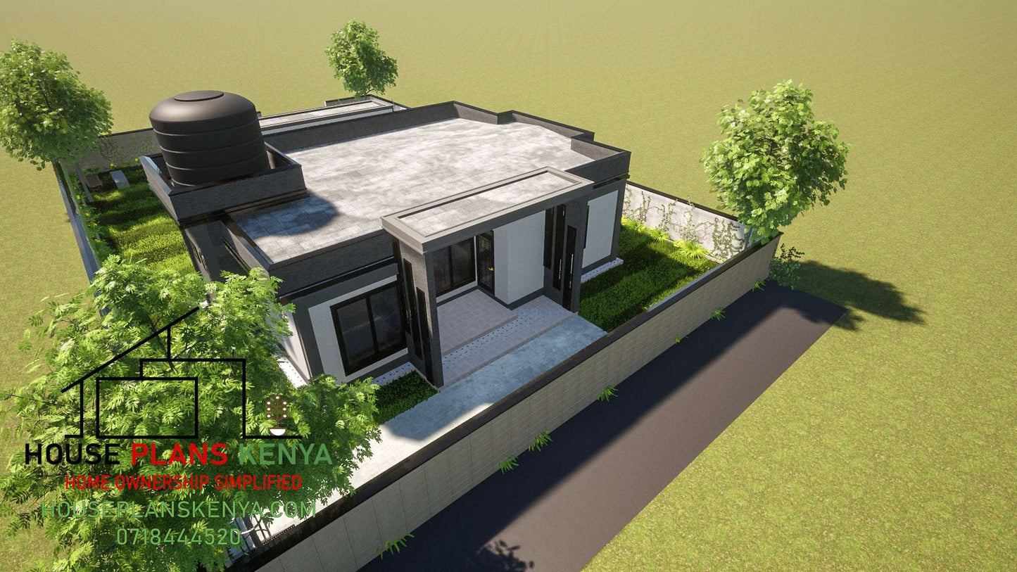 Three Bedroom Bungalow Architectural Plans - Stratos Studios