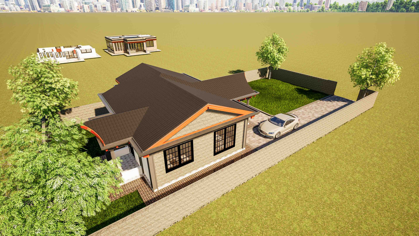 Two Bedroom Bungalow Architectural Plans