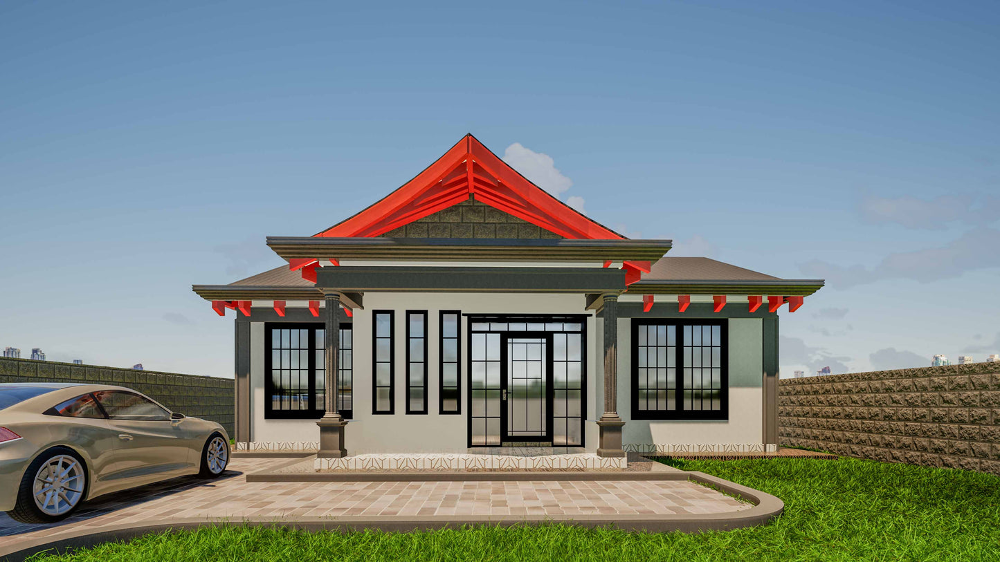 Two Bedroom Bungalow Architectural Plans