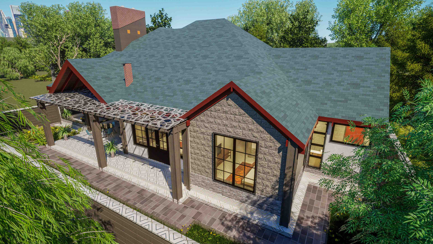 Three Bedroom Bungalow Architectural Plans - Stratos Studios