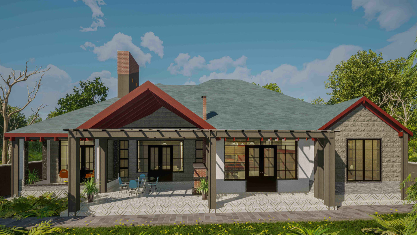 Three Bedroom Bungalow Architectural Plans - Stratos Studios