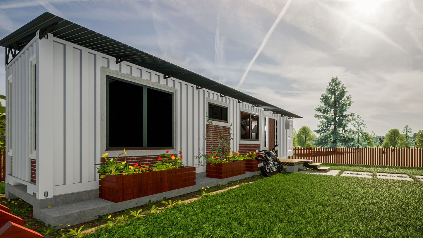 One Bedroom Container House Architectural Plans