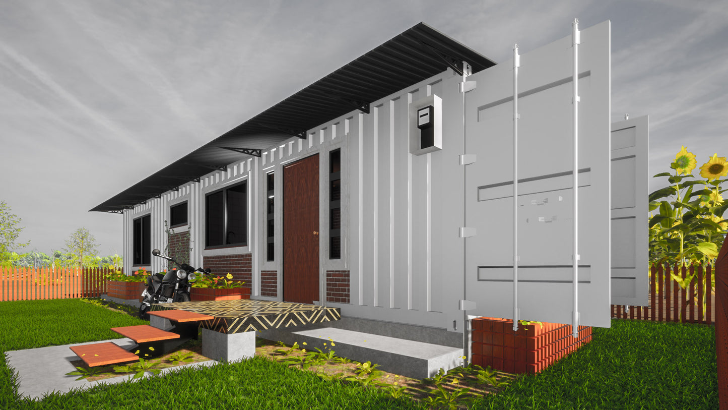 One Bedroom Container House Architectural Plans