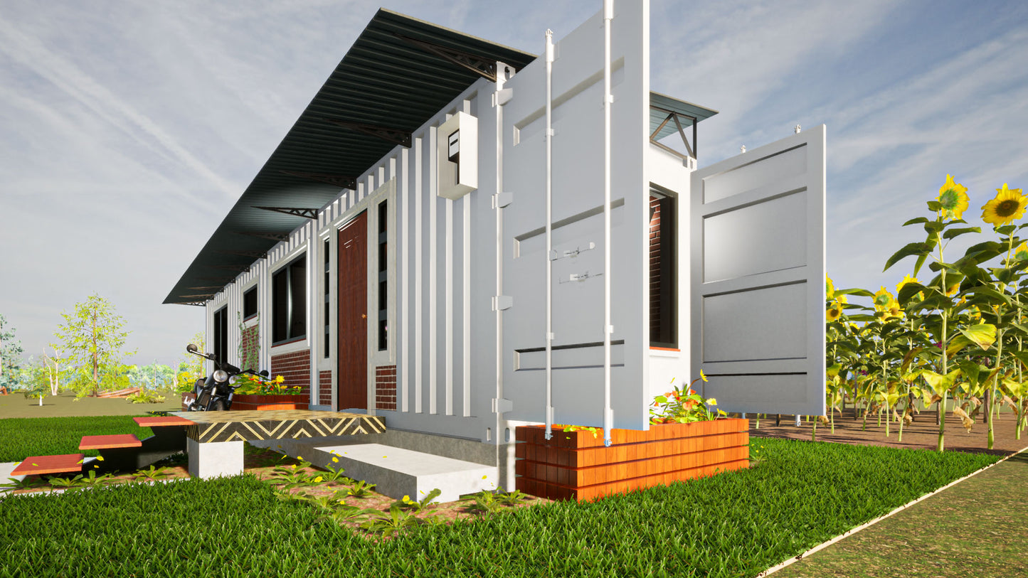 One Bedroom Container House Architectural Plans