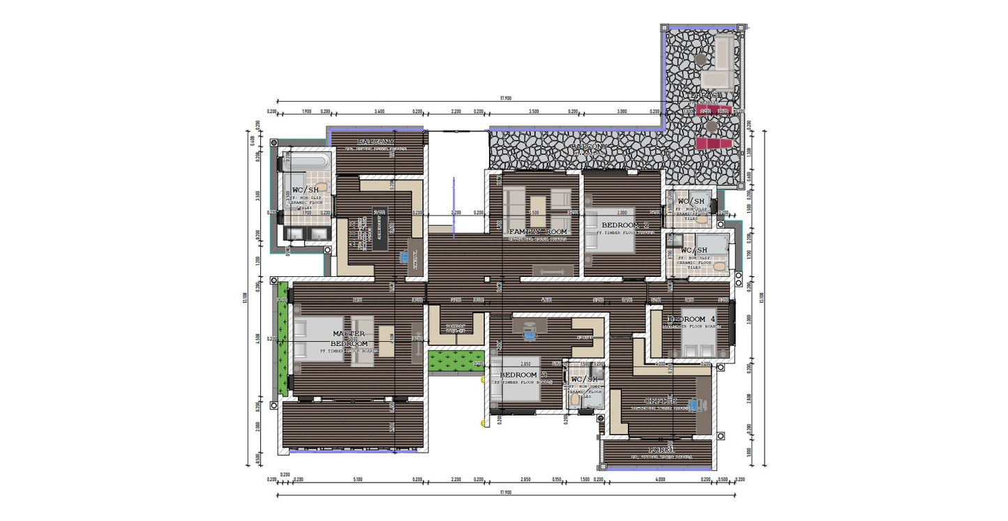 Six Bedroom Maisonette Architectural Plans - Stratos Studios