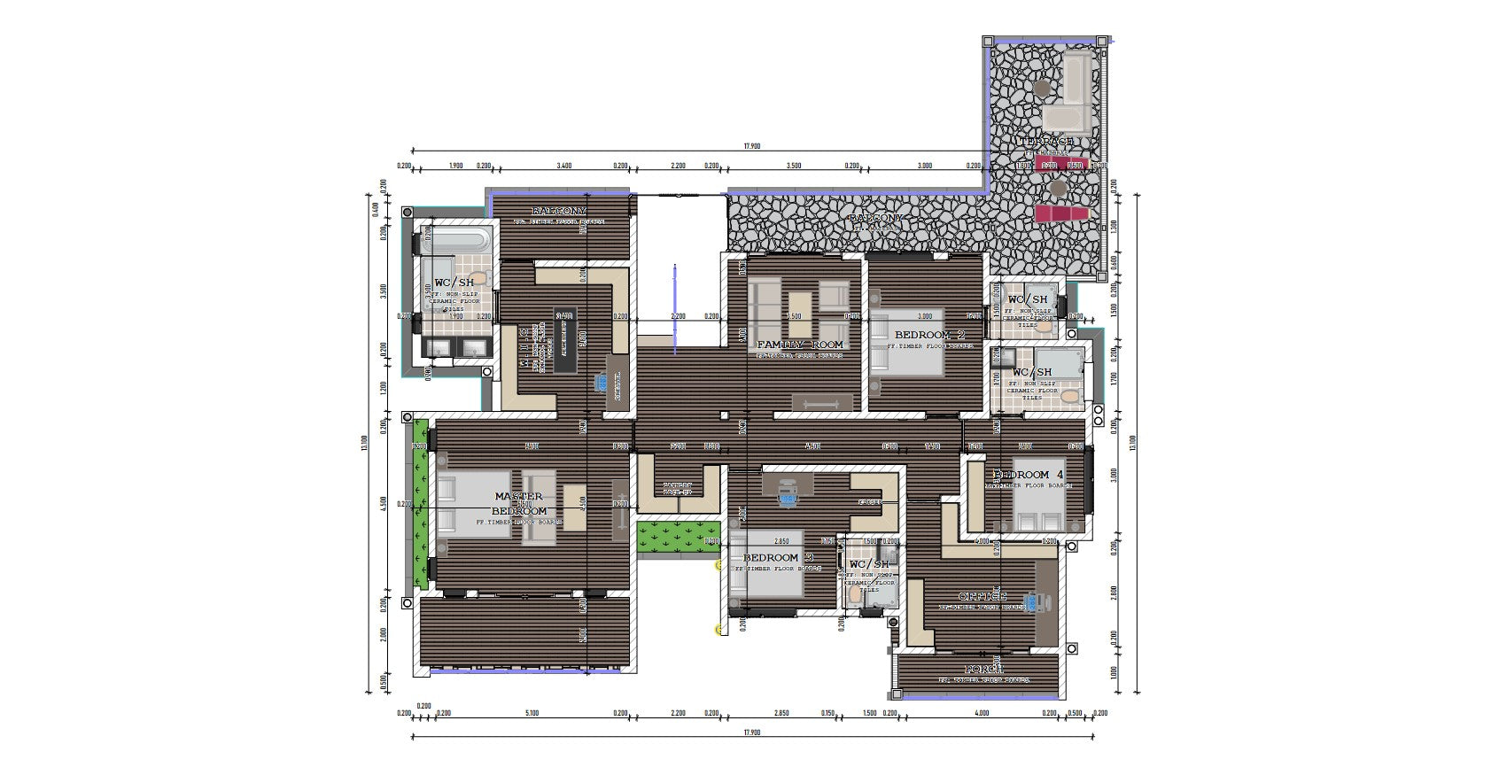 Six Bedroom Maisonette Architectural Plans - Stratos Studios