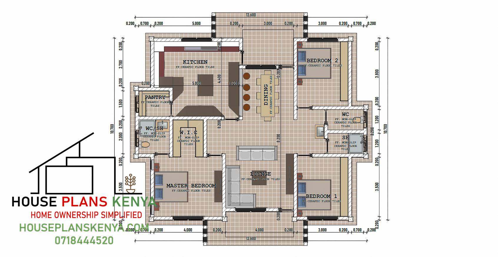 Three Bedroom Bungalow Architectural Plans - Stratos Studios