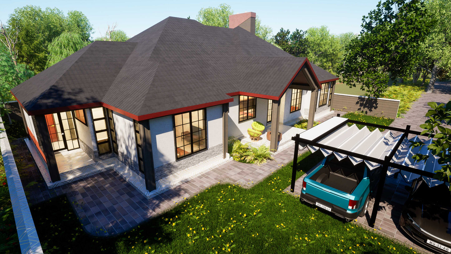 Three Bedroom Bungalow Architectural Plans - Stratos Studios