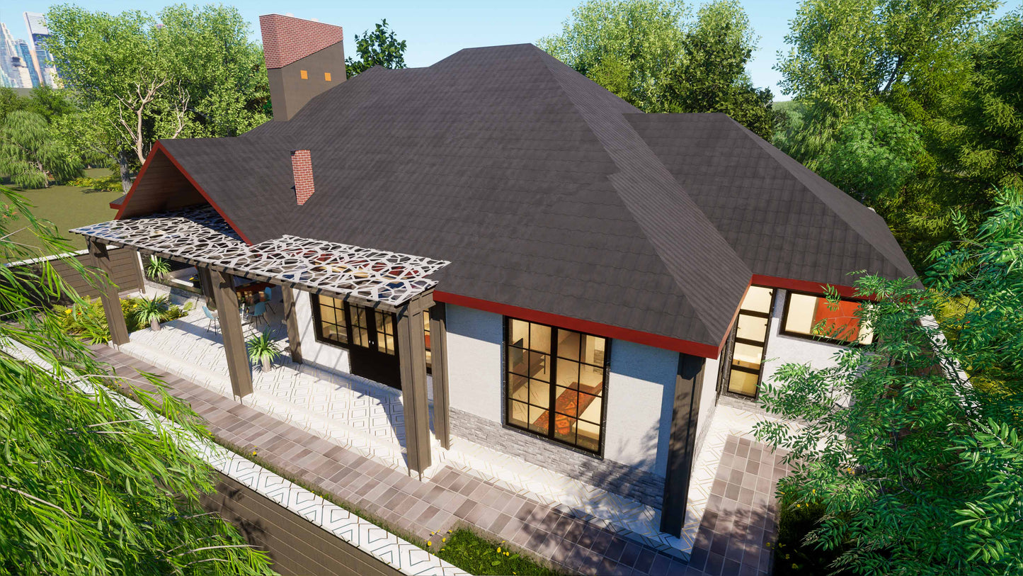 Three Bedroom Bungalow Architectural Plans - Stratos Studios