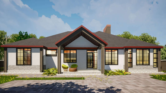 Three Bedroom Bungalow Architectural Plans - Stratos Studios