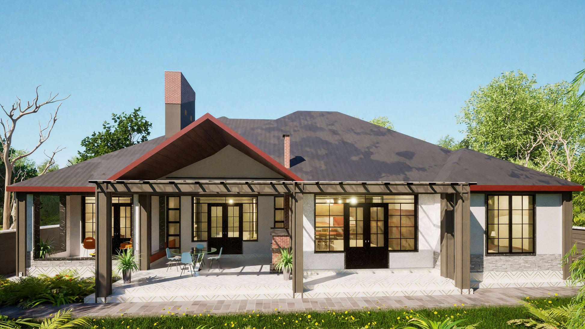 Three Bedroom Bungalow Architectural Plans - Stratos Studios